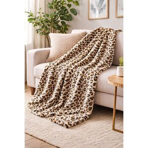 PAVILIA Leopard Print Plush Fleece Throw Blanket 62x50 Ultra Soft Gift Cozy